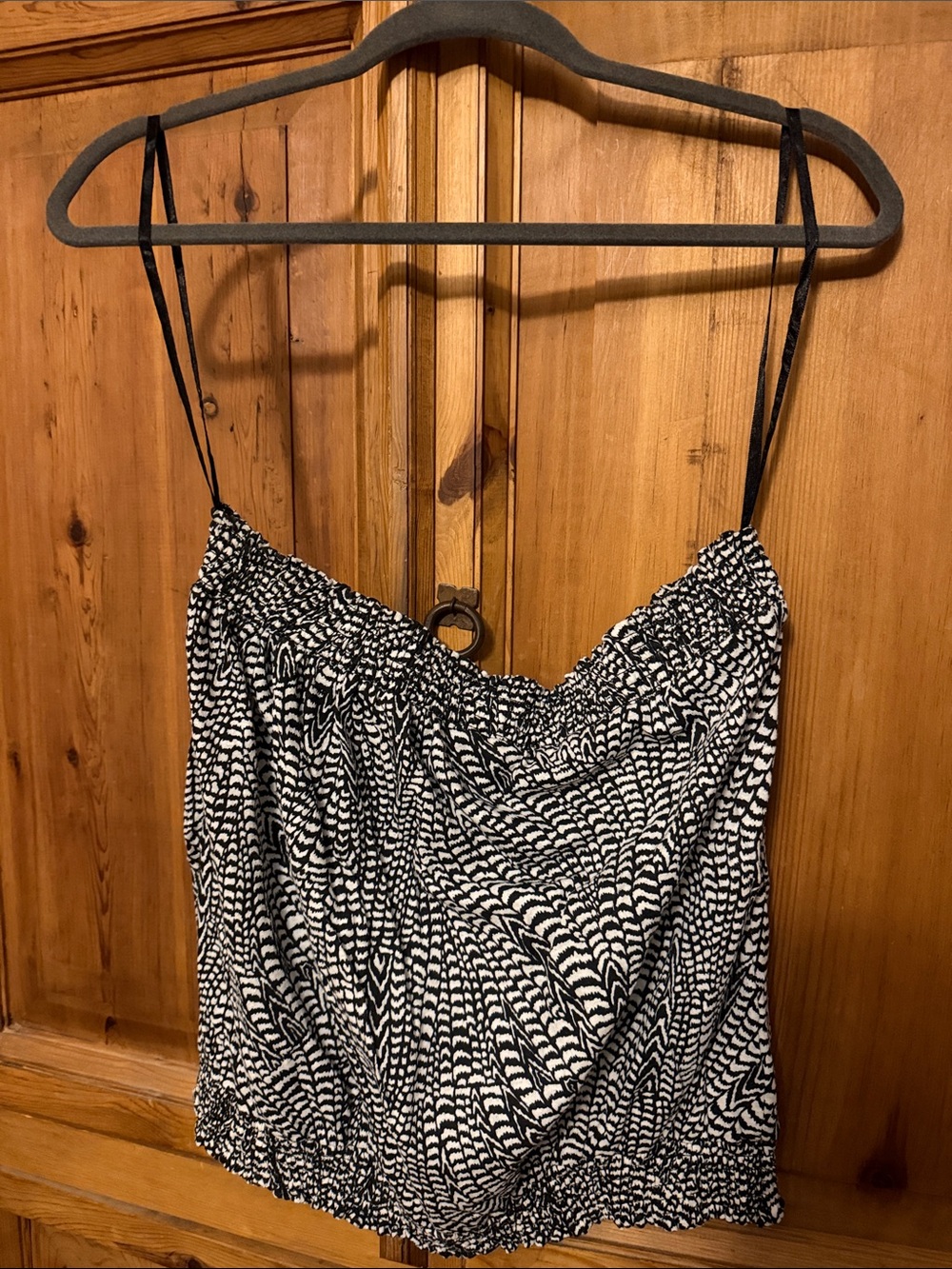 Anthropologie Tropical Print Strapless Top